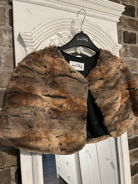 Joseph Ribkoff Jackets & Blazers - Joseph Ribkoff Brown & Tan Faux Fur Shrug